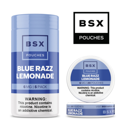 Basix Pouches (DSPLY 5pc)(Nic Pouch)(20ct Can) - Qty per pack 1 Blue Razz Lemonade 06mg (SAS)