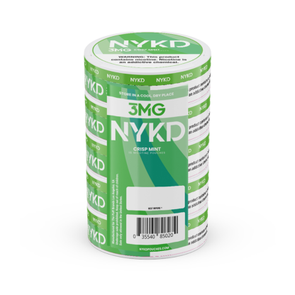 NYKD Pouches (DSPLY 5pc)(Nic Pouch)(20ct Can) - Qty per pack 1 Crisp Mint 03mg (SAS)
