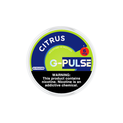 G Pulse (DSPLY 5pc)(Nic Pouch) (20ct Can)(SAS) - Qty per pack 1 Citrus 06mg