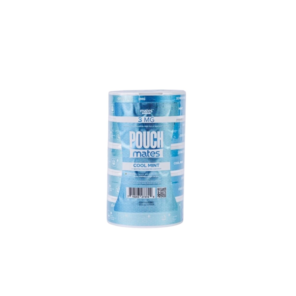 PouchMates (DSPLY 5pc)(Nic Pouch)(20ct Can)(SAS) - Qty per pack 5 Cool Mint 03mg