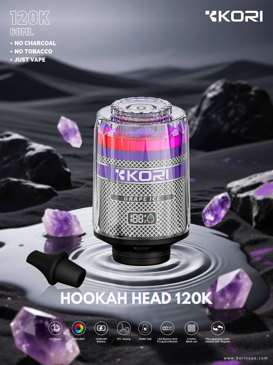Kori Hookah Vape Head 120K | 5% | (120000 Puff)  -  Qty per pack 4