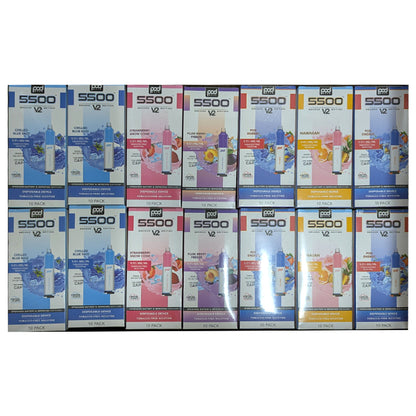 POD V2 5500Puff - 280 retail units - $0.71 per unit - 10 per pack / 28 pack per case