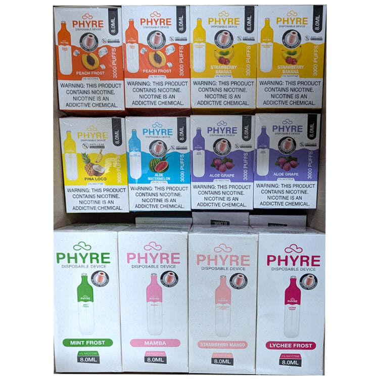 Phyre 3000Puff - 160 retail units - $0.62 per unit - 10 per pack / 16 pack per case