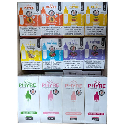 Phyre 3000Puff - 160 retail units - $0.62 per unit - 10 per pack / 16 pack per case