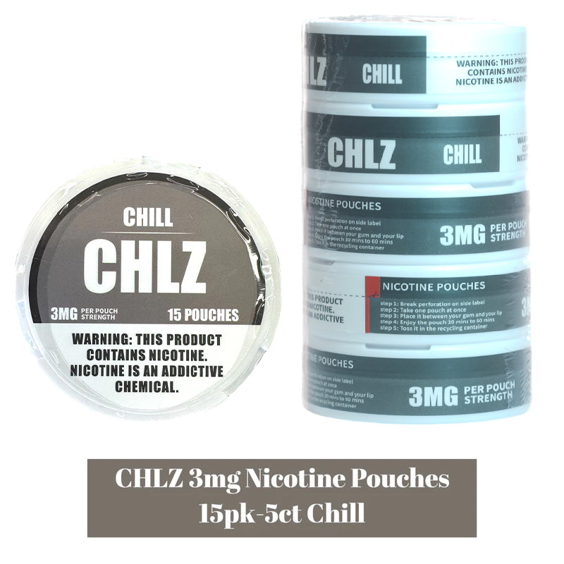 CHLZ 3MG Nic Pouches (DSPLY 5pc) (15 Pouches per Can)  -  Qty per pack 1