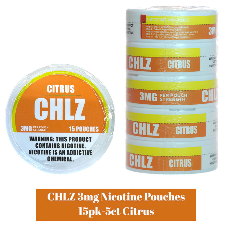 CHLZ 3MG Nic Pouches (DSPLY 5pc) (15 Pouches per Can)  -  Qty per pack 1