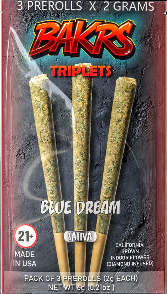 Bakrs Prerolls Triplets (2gr each)  -  10 packs Qty per pack 3