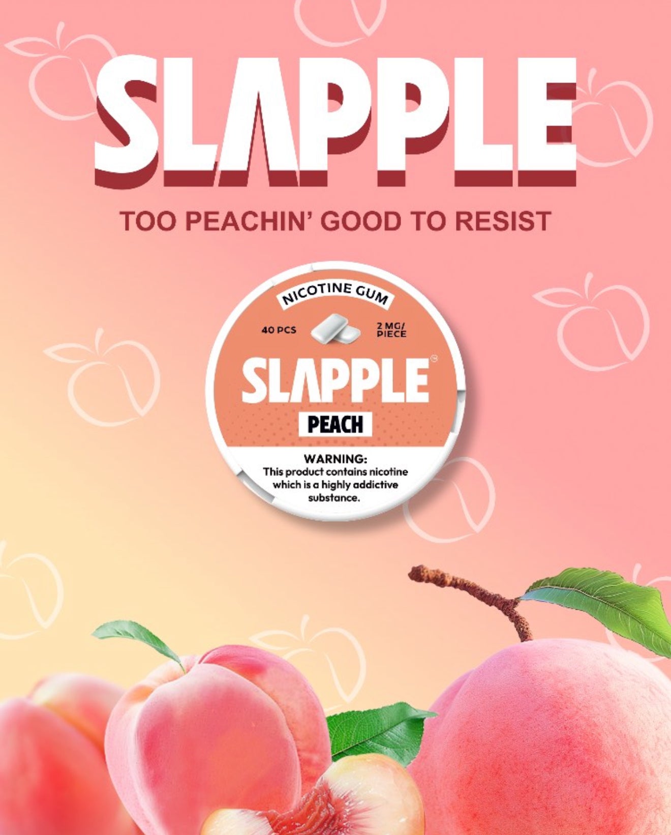 Slapple (DSPLY 5pc)(Nic Gum)(40ct Can)(SAS)  -  Qty per pack 1