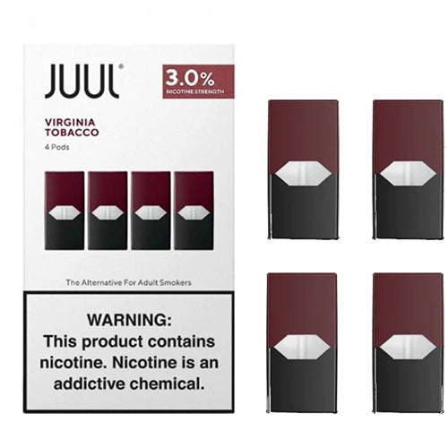 JUUL (Liq Pod)(4-Pack)  -  Qty per pack 1 Virginia Tobacco 30mg