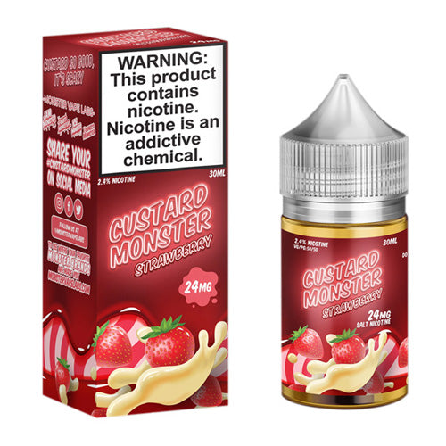 Jam Monster (LIQ Salt)(30mL) Custard  -  Qty per pack 1 Strawberry Custard 24mg