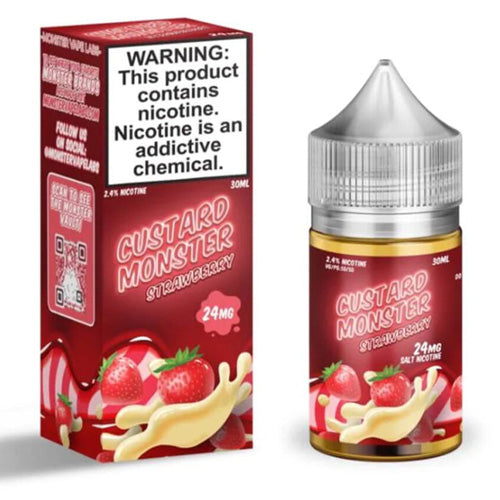 Jam Monster (LIQ Salt)(30mL) Custard  -  Qty per pack 1 Strawberry Custard 48mg