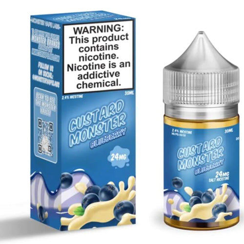 Jam Monster (LIQ Salt)(30mL) Custard  -  Qty per pack 1 Blueberry Custard 48mg