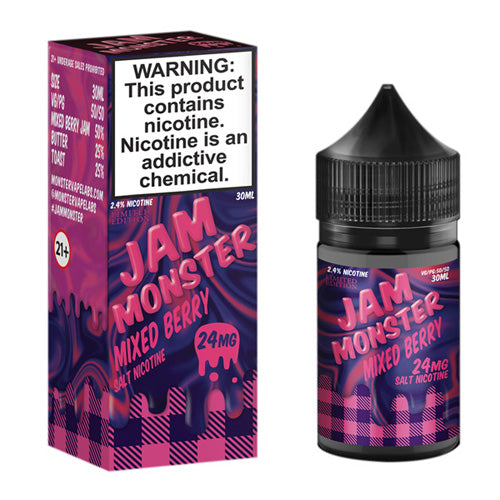 Jam Monster (LIQ Salt)(30mL) Jam  -  Qty per pack 1 Mixed Berry Jam 24mg