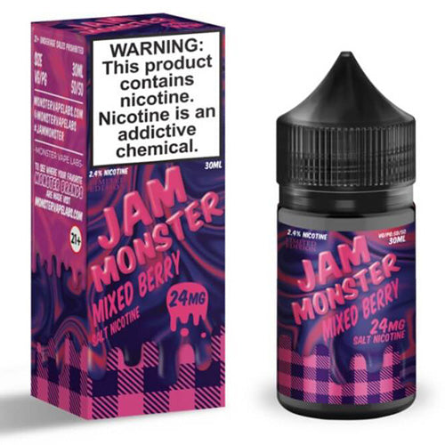 Jam Monster (LIQ Salt)(30mL) Jam  -  Qty per pack 1 Mixed Berry Jam 48mg