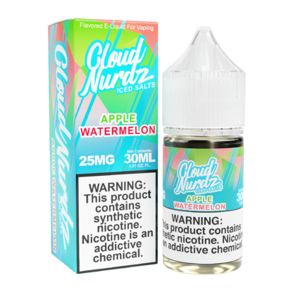 Cloud Nurdz (LIQ Salt)(30mL) TF-Nic  -  Qty per pack 1 Watermelon Apple Iced 50mg