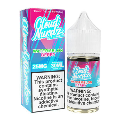 Cloud Nurdz (LIQ Salt)(30mL) TF-Nic  -  Qty per pack 1 Watermelon Berry Iced 25mg