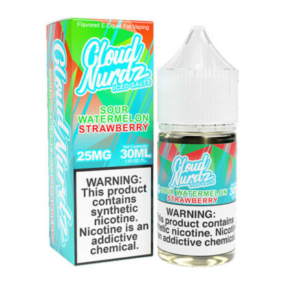 Cloud Nurdz (LIQ Salt)(30mL) TF-Nic  -  Qty per pack 1 Sour Watermelon Strawberry Iced 25mg