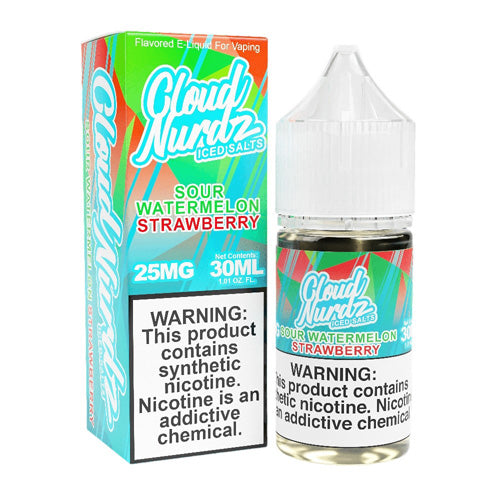 Cloud Nurdz (LIQ Salt)(30mL) TF-Nic  -  Qty per pack 1 Sour Watermelon Strawberry Ice 50mg