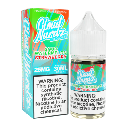 Cloud Nurdz (LIQ Salt)(30mL) TF-Nic  -  Qty per pack 1 Sour Watermelon Strawberry Ice 50mg