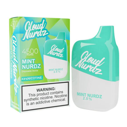 Cloud Nurdz (Dispo) (4500Puff) 5% (12mL)  -  Qty per pack 10 Mint 50mg