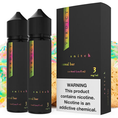 Verdict (LIQ FB)(120mL; 60mL x2)  -  Qty per pack 1 Snitch (Cereal Bar) 00mg