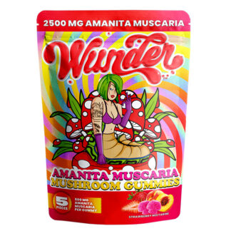 Wunder (Shroom)(Gummies)(2500mg 5ct Pouch)  -  Qty per pack 1 Strawberry Nectarine