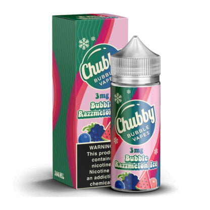 Chubby Bubble Vapes (LIQ FB)(100mL)  -  Qty per pack 1 Bubble Razzmelon Ice 00mg