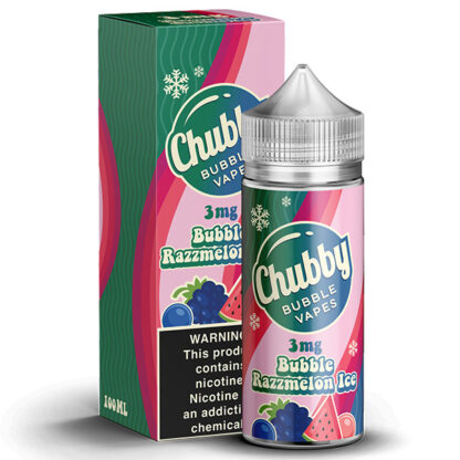 Chubby Bubble Vapes (LIQ FB)(100mL)  -  Qty per pack 1 Bubble Razzmelon Ice 03mg