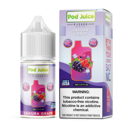 Pod Juice (LIQ Salt)(30mL) TFN PJ5000  -  Qty per pack 1 Sakura Grape Ice 35mg