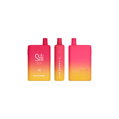 Sili Box (Dispo) (6000Puff)(16mL)  -  Qty per pack 5 Peach Berry 50mg