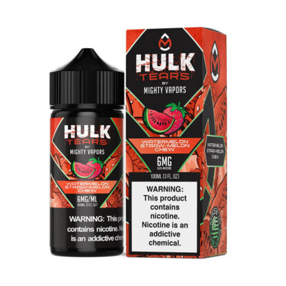 Mighty Vapors (LIQ FB)(100mL) Hulk Tears  -  Qty per pack 1 Watermelon Straw-Melon Chew 06mg