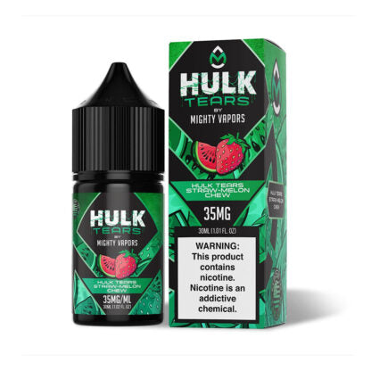 Mighty Vapors (LIQ Salt)(30mL) Hulk Tears  -  Qty per pack 1 Hulk Tears Straw-Melon Chew 50mg