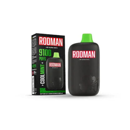 Aloha Sun Rodman (Dispo) (9100Puff)(16mL)  -  Qty per pack 10 Cool Mint 50mg