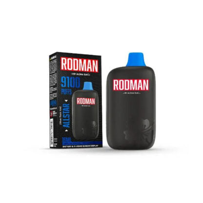 Aloha Sun Rodman (Dispo) (9100Puff)(16mL)  -  Qty per pack 10 All Star (Blue Razz Ice) 50mg