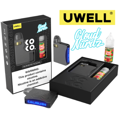 Uwell Caliburn AK3 (Kit PS) + Daddy's Vapor (LIQ Salt)(10mL)  -  Qty per pack 1 Kit Color: Grey - Flavor: Sour Watermelon Strawberry 50mg