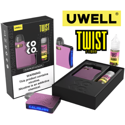 Uwell Caliburn AK3 (Kit PS) + Daddy's Vapor (LIQ Salt)(10mL)  -  Qty per pack 1 Kit Color: Pink - Flavor: Pink Punch Lemonade 50mg