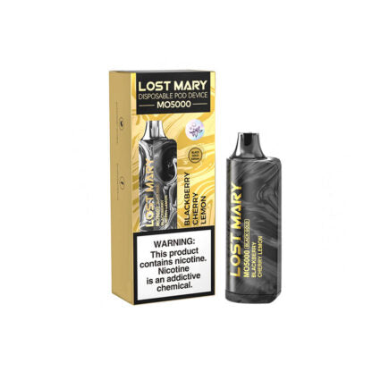 Lost Mary MO5000 (Dispo) (5000Puff)(10mL) Black Edt.  -  Qty per pack 5 Blackberry Cherry Lemon 40-50mg