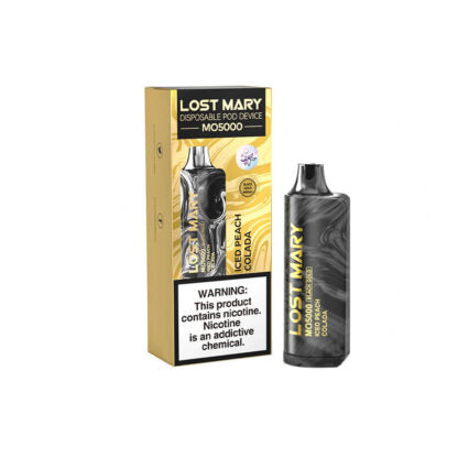 Lost Mary MO5000 (Dispo) (5000Puff)(10mL) Black Edt.  -  Qty per pack 5 Iced Peach Colada 40-50mg