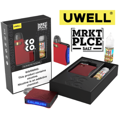 Uwell Caliburn AK3 (Kit PS) + Daddy's Vapor (LIQ Salt)(10mL)  -  Qty per pack 1 Kit Color: Red Flavor: Fuji Pear Mangoberry