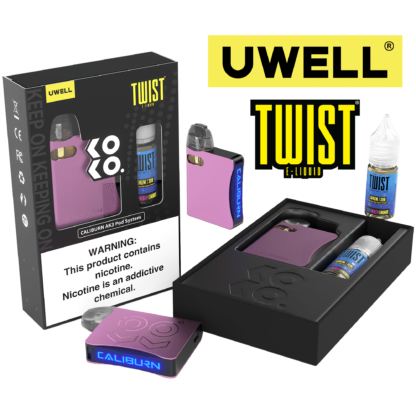 Uwell Caliburn AK3 (Kit PS) + Daddy's Vapor (LIQ Salt)(10mL)  -  Qty per pack 1 Kit Color: Pink Flavor: Berry Medly Lemonade