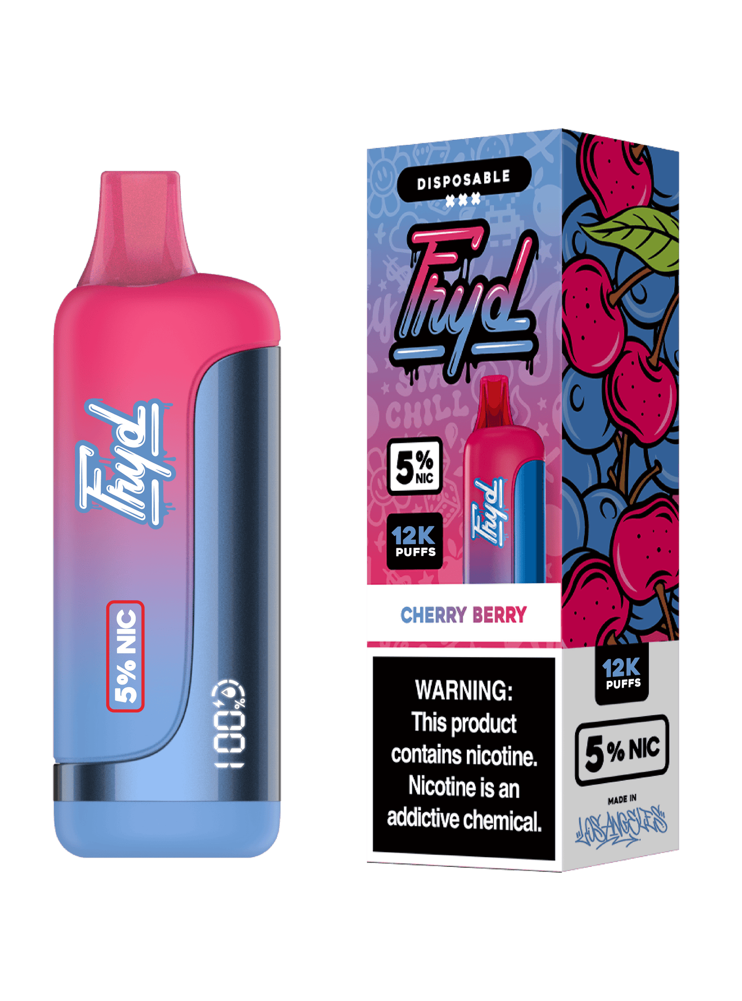 FRYD (Dispo) (12000Puff)(17mL)  -  Qty per pack 5 Cherry Berry 50mg