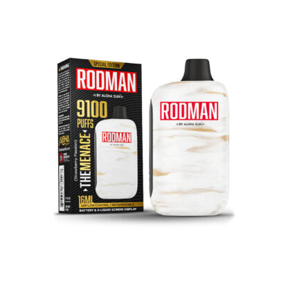 Aloha Sun Rodman (Dispo) (9100Puff)(16mL)  -  Qty per pack 10 The Menance (Strawberry Passion) 50mg