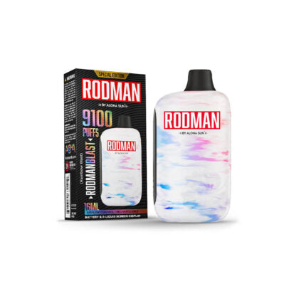 Aloha Sun Rodman (Dispo) (9100Puff)(16mL)  -  Qty per pack 10 Rodman Blast (Rainbow Blast) 50mg