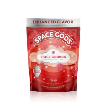 Space Gods (Delta)(Gummies)(900mg 15ct Pouch) Mega Dose  -  Qty per pack 1 Strawberry Mango