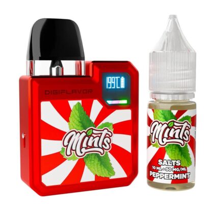 Geekvape (Collab Bundle) Digi-Q (Kit PS) + Daddy's Vapor (LIQ Salt)(10mL)  -  Qty per pack 1 Color: Red - Flavor: Peppermint 50mg