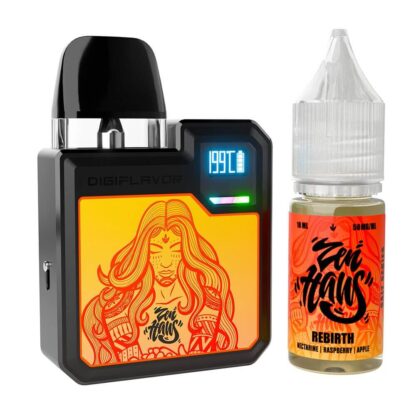 Geekvape (Collab Bundle) Digi-Q (Kit PS) + Daddy's Vapor (LIQ Salt)(10mL)  -  Qty per pack 1 Color: Black - Flavor: Rebirth 50mg