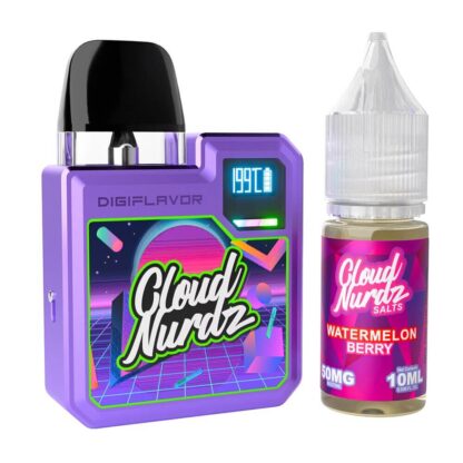 Geekvape (Collab Bundle) Digi-Q (Kit PS) + Daddy's Vapor (LIQ Salt)(10mL)  -  Qty per pack 1 Color: Purple - Flavor: Watermelon Berry 50mg