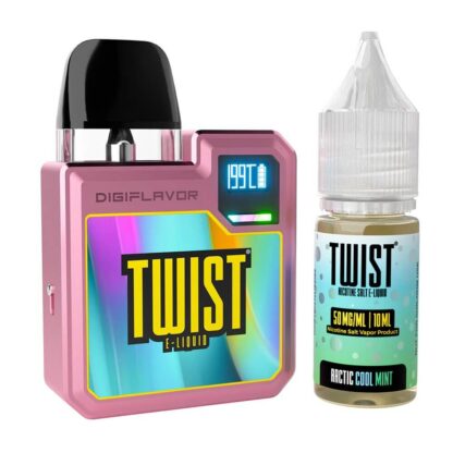 Geekvape (Collab Bundle) Digi-Q (Kit PS) + Daddy's Vapor (LIQ Salt)(10mL)  -  Qty per pack 1 Color: Pink - Flavor: Arctic Cool Mint 50mg