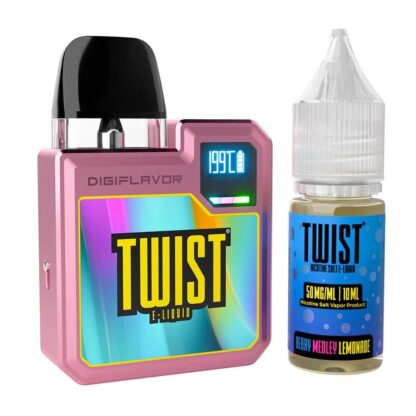 Geekvape (Collab Bundle) Digi-Q (Kit PS) + Daddy's Vapor (LIQ Salt)(10mL)  -  Qty per pack 1 Color: Pink - Flavor: Berry Medley Lemonade 50mg