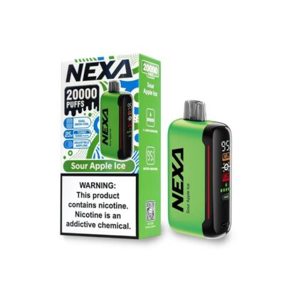 NEXA N20000 (Dispo) (20000Puff)(20mL)  -  Qty per pack 5 Sour Apple Ice 50mg